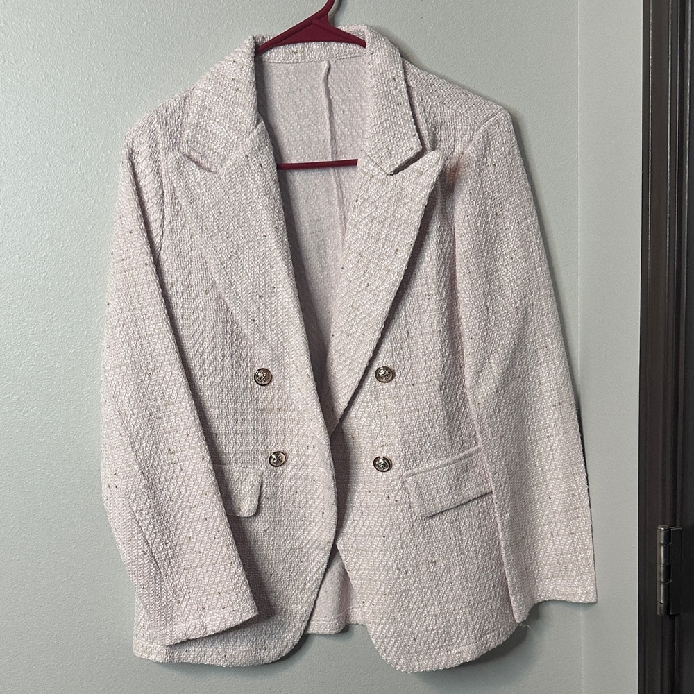 SHEIN Textured Cream Blazer